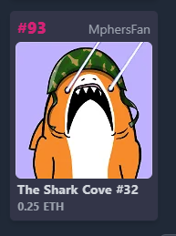 TheTraders_Shop's tweet photo. The #CoveChum @RealSharkCove from @TheTraders_Shop 

You seen the floor soak right up to .1, now it's a little over and thinning fast.. yet.. we have this top 100 rarity.. rank #93 sitting out here for .25 eth...

hmmm... 

Happy hunting sharks. 
#CoveLife #OneCove #WeAteTheFloor https://t.co/Hh70wnhoMu