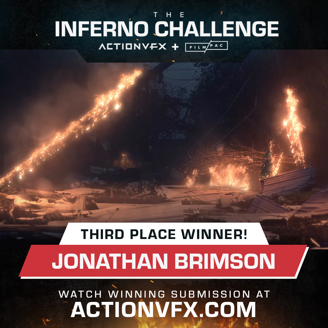 ActionVFX's tweet photo. @ActionVFX and #filmpac are happy to announce the winners of The 2022 Inferno Challenge:
-
🥇 : Hrvoje Wächter
🥈 : Jose Ortiz
🥉 : Jonathan Brimson
-
Congrats! To see the winning videos, click below!
https://t.co/WPVoyt36p1
#stockfootage #vfxbreakdowns #vfxguru #vfxeditor https://t.co/x1kTaiurgK