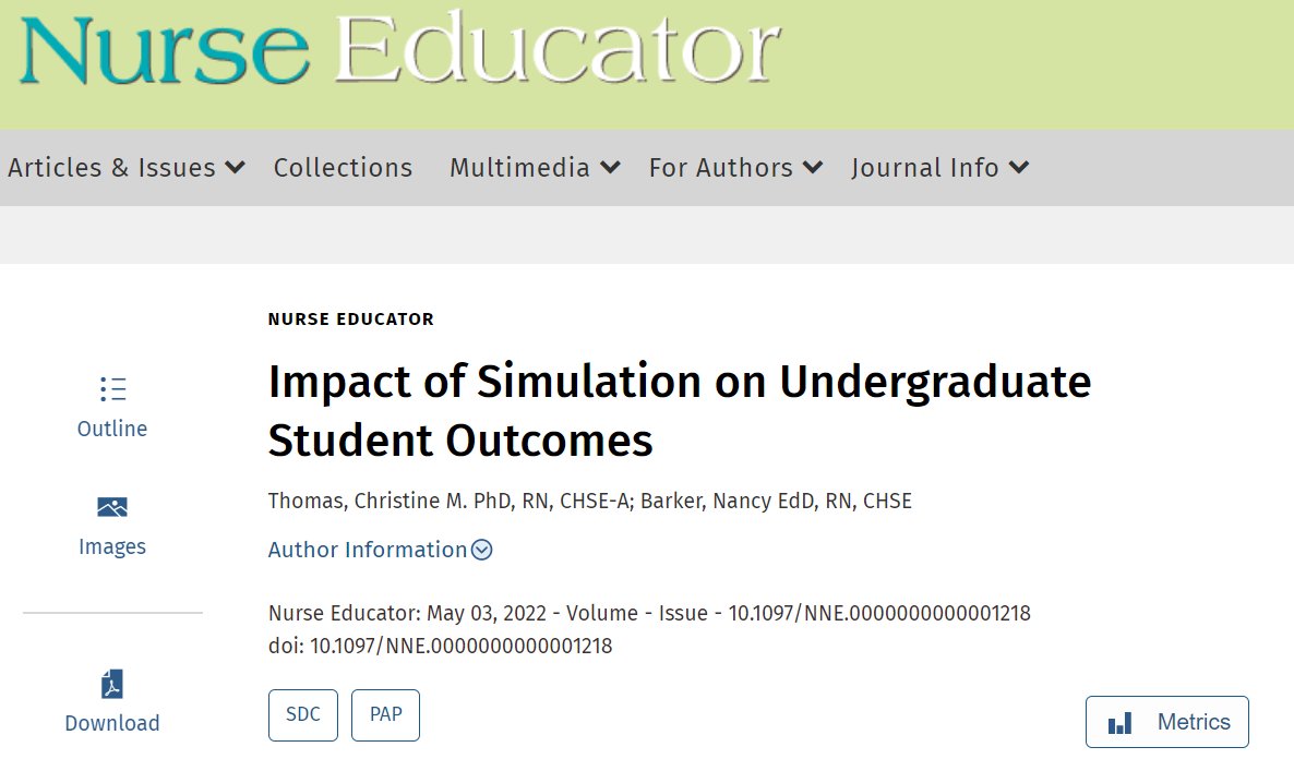 "Impact of Simulation on Undergraduate Student Outcomes"

#Clinicalreasoning is a #cognitive and metacognitive process that is essential for positive patient outcomes.

bit.ly/3kZAv1B