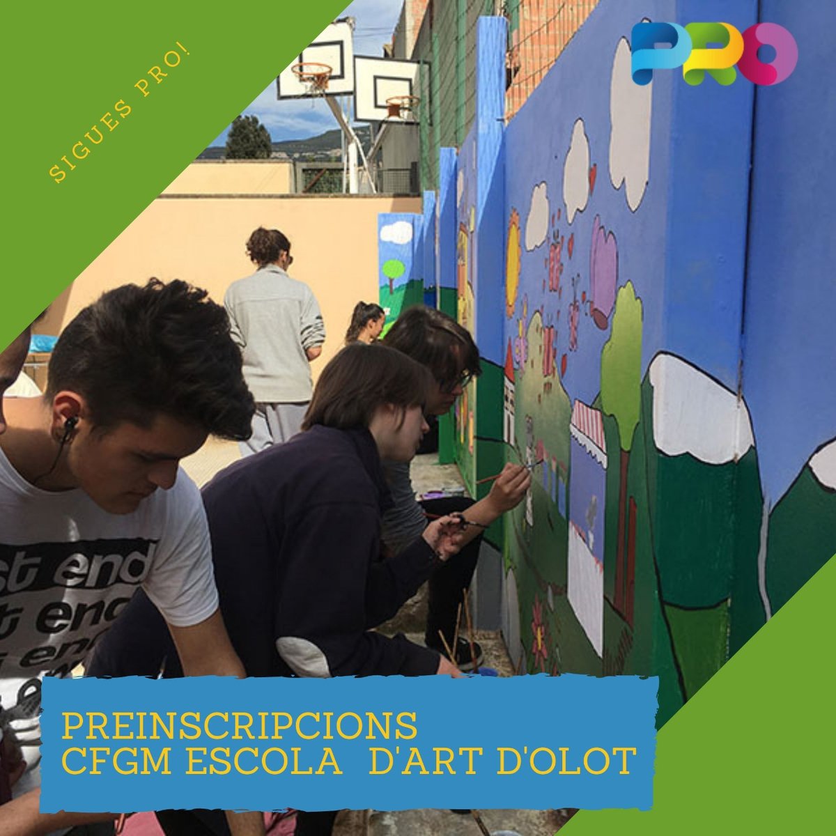 GarrotxaPro's tweet photo. 🚨 Preinscripció CFGM a l’ESCOLA D’ART D’OLOT!
🗓️Del 17 al 23 de maig.
⏰Secretaria d’11:00h a 14:00h de dill a div
👀 2 perfils:
🖼️🔖Assistència al producte gràfic i imprès.
🧑‍🎨 Revestiments murals.
🔗 https://t.co/cWY1FAipj8
#CFGM #EscolaArtOlot #APGI #RevestimentsMurals https://t.co/ywYHswQOjk