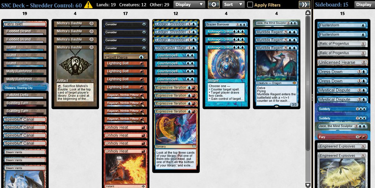 YungDingoMTG's tweet photo. 🏆 #7 on stream with UR Shredder. I'm still of the opinion that Shredder > DRC in this deck because it makes it resilient to graveyard hate. Gonna play more UW Murk tonight before deciding what I want to play in the challenge tomorrow. https://t.co/vdNUnryb6Q