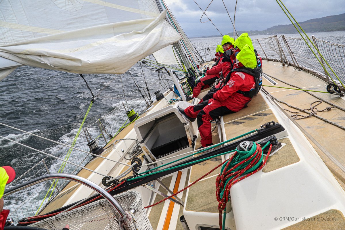 OurIslesOceans's tweet photo. Our Week 3 #OIAOAmbassadors saw some action! Nothing quite like gales - that keep changing direction - and hard rain to teach you how to sail fast! 😅🌊💨⛵️

Still, we had smiles all around, even when our Ambassadors were sopping wet. Grateful for #foulies

#OIAOSpring2022 https://t.co/QNqqer0nAo