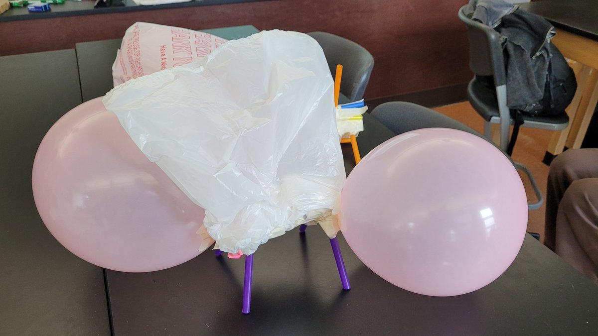 JVPhysics's tweet photo. Gave my physics students 40 mins to design and build a contraption that would protect an egg from breaking.   Here are a few of the cool designs they came up with. #iteachphysics #eggdrop https://t.co/JZ9v0ruBHt