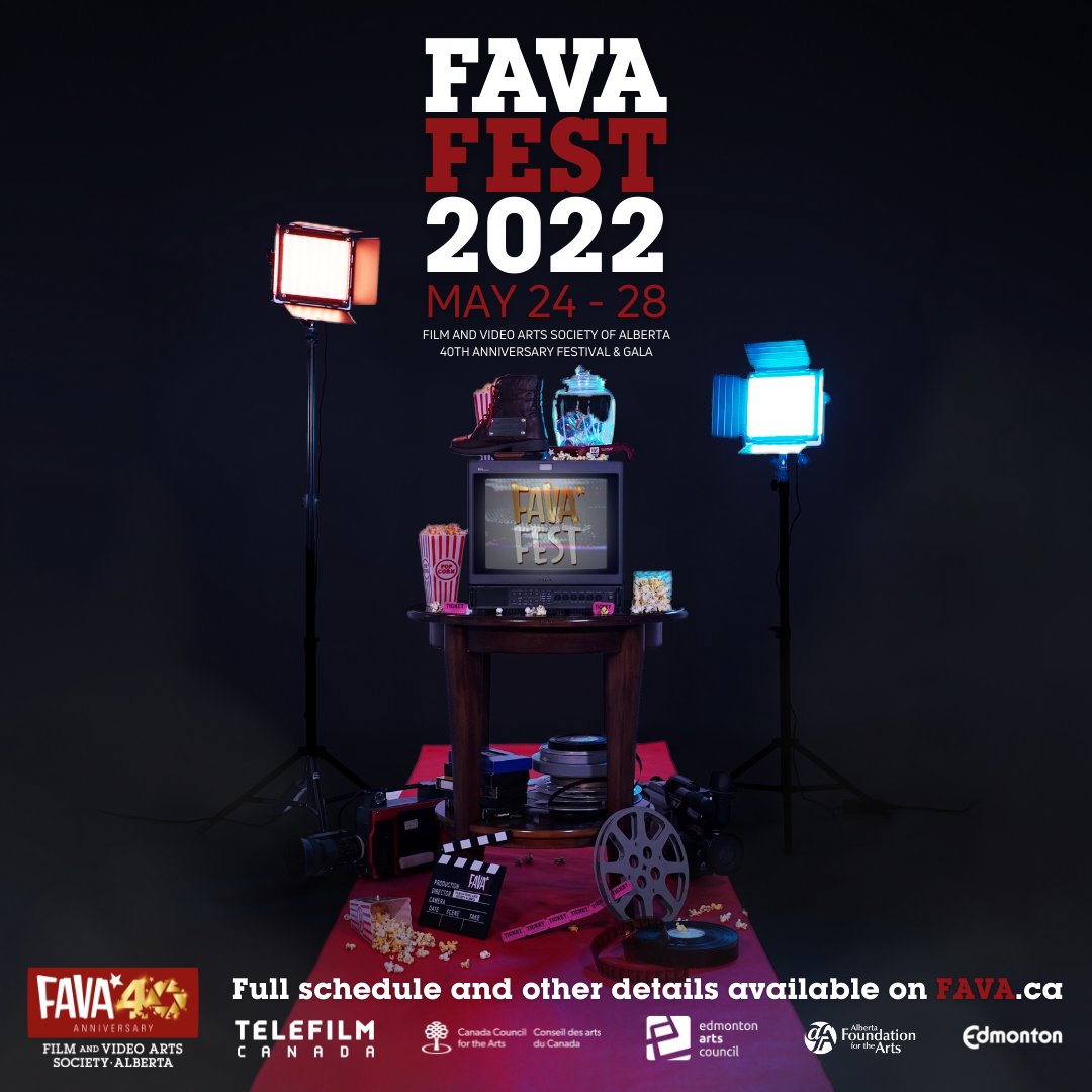 FAVACommunity's tweet photo. FAVA FEST 2022 is upon us! What to expect:
📽 Screenings: May 24 - 28, 7pm start.
🎤 Artist Talk w. Kyle Armstrong: May 27, 9:45pm (aprx.) | Host: @movingradio
🍔 BBQ &amp; Mixer: May 28, 5:30pm 
More info here: https://t.co/WshF7exPxb
#yegfilm #yegarts #abfilm #albertafilm https://t.co/FGZhe8RDAx