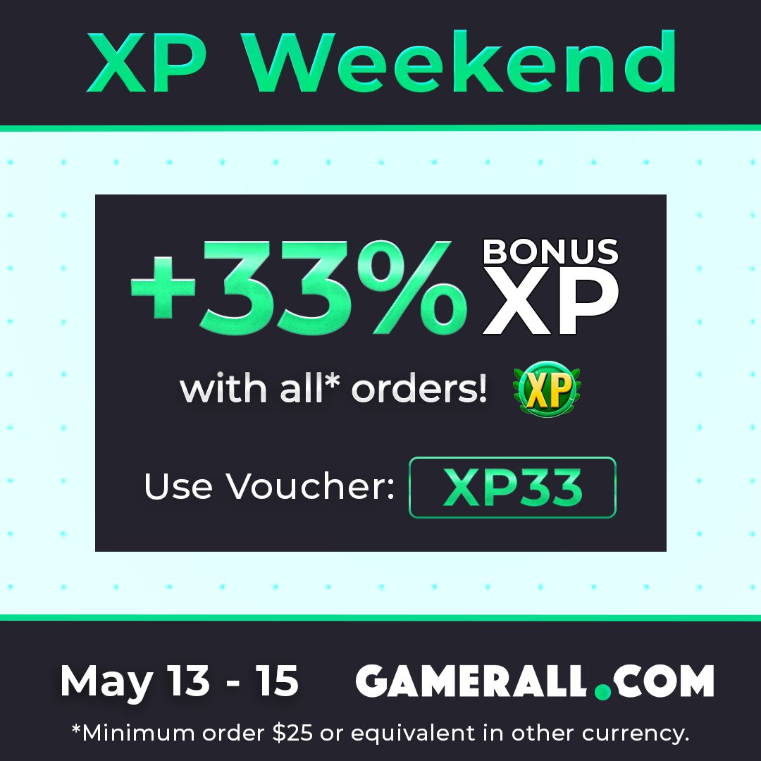 Order for more than $25 and apply voucher XP33 to get +33% extra XP when you checkout.🔥

Shop at zcu.io/OYni 🛒

#GamerAll #Rust #CSGO
