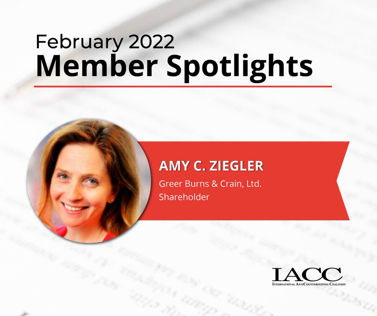 For Amy C Ziegler, shareholder at Greer Burns & Crain, Ltd, the most rewarding part of her job is when she and her team succeed at stamping out counterfeiting! Read about her role, top moments of 2021, and more here. bit.ly/3PfmMl9