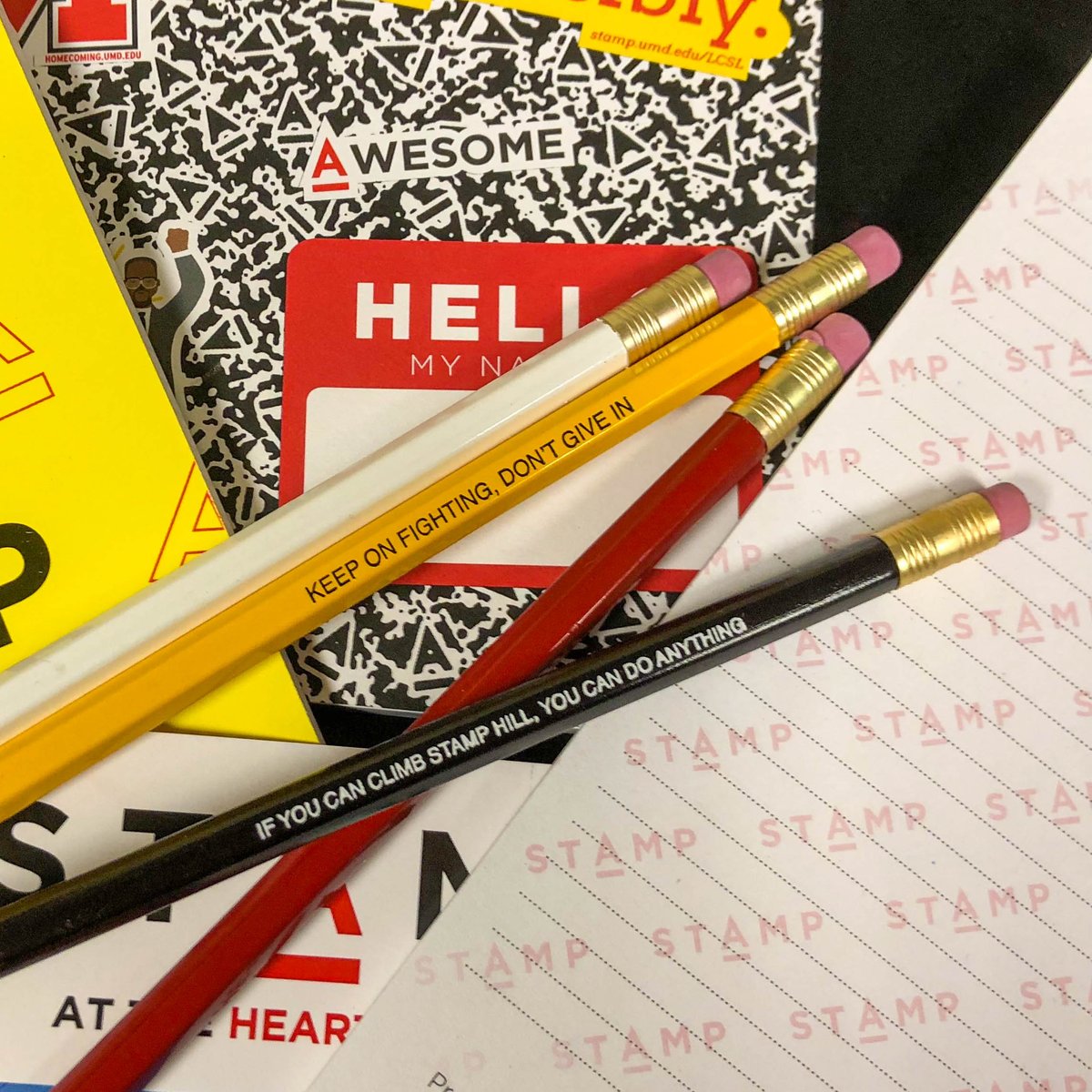 thestampumd's tweet photo. Here’s your own little personal reminder that YOU’VE GOT THIS: encouraging #STAMPStudyZone pencils are up for grabs at the STAMP info desk, in the Student Involvement Suite, in @TerpZoneUMD, and in the Engagement suite. https://t.co/qNOYNT7Pms