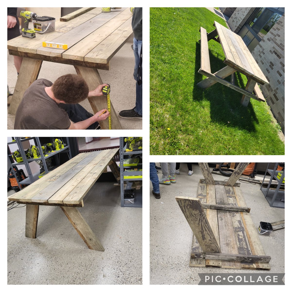 CoachG_CN's tweet photo. 🛠️ Geometry in Construction🛠️
Our end of the year wood projects are finishing up! Refurbished picnic table made with recycled wood 👷
#GeometryInConstruction #HandsOnLearning https://t.co/TkrAMKupxC