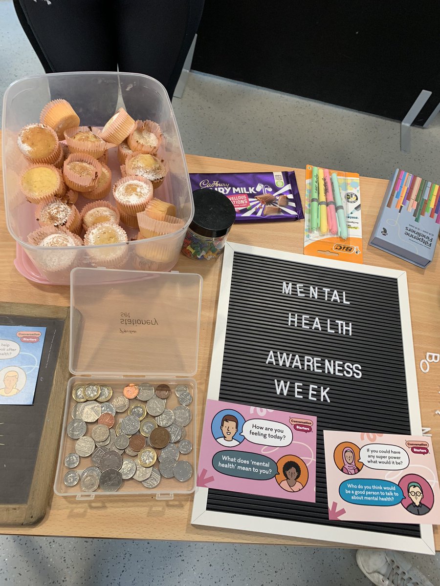 kemnayMH's tweet photo. 💚 Mental Health Awareness Week 💚

Thank you to all pupils who ran the mental health stall this week. A special mention to S1 pupils Kaelan, Liliana and Jessica, who baked over 60 cupcakes to sell today! Well done 🌟

You raised £39.60 for The Mental Health Foundation 🙌🏼 https://t.co/jR11UsMt5r