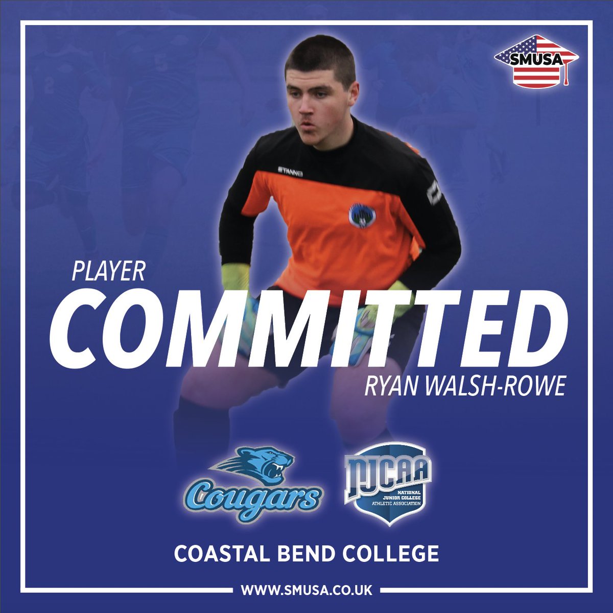 SMUSA_IRE's tweet photo. ✍️ 𝗖𝗢𝗠𝗠𝗜𝗧𝗠𝗘𝗡𝗧

Double delight this weekend for our clients as goalkeeper 𝙍𝙮𝙖𝙣 𝙒𝙖𝙡𝙨𝙝-𝙍𝙤𝙬𝙚 has committed to @CBCFuture in Texas.

We'd like to wish Ryan all the very best and can't wait to follow his journey 👏

#collegesoccer #scholarship #njcaa #commitment https://t.co/eNUJeVWjmZ