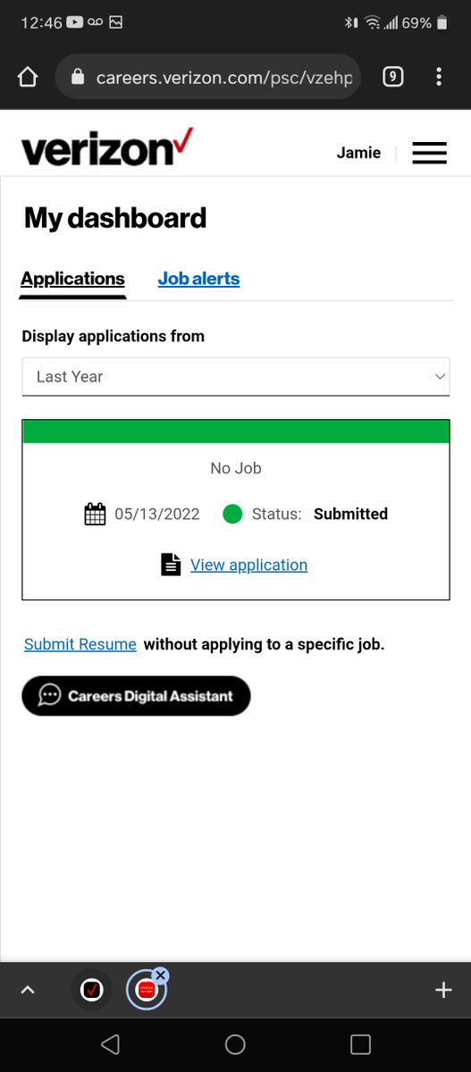 lee_jamboree's tweet photo. @VerizonCareers but them i still get showsn this: no job. https://t.co/iZfPeyogv7