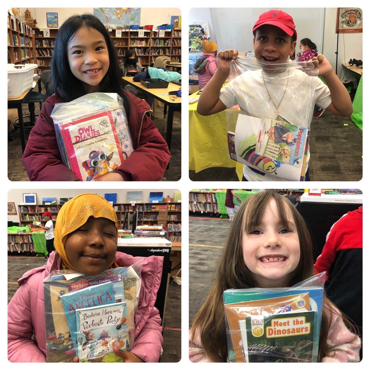 LibraryMcmicken's tweet photo. It’s book shopping week thanks to @Page_Ahead_ and students are SO happy! Students will get to take home TWELVE books of their choosing to read all summer! #highlinejoy #ourhighlinestory #mcmreads #highlinereads #ilovemyjob https://t.co/VahCUL3BtW