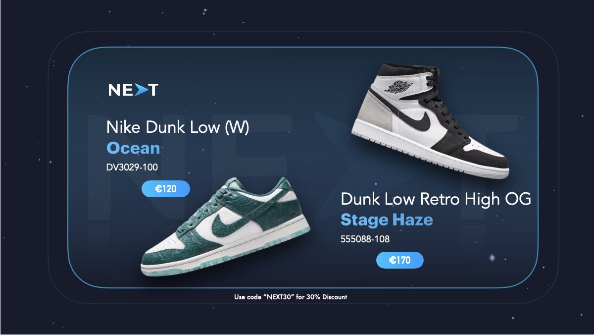 NextProxies's tweet photo. Get ready for tomorrow’s releases!

Good performances on FTLEU,KithEU and more!

Use code ‘NEXT30’ for a 30% discount.

Like and retweet for a chance on FREE 2GB Residentials! https://t.co/eoA3qMHDNs