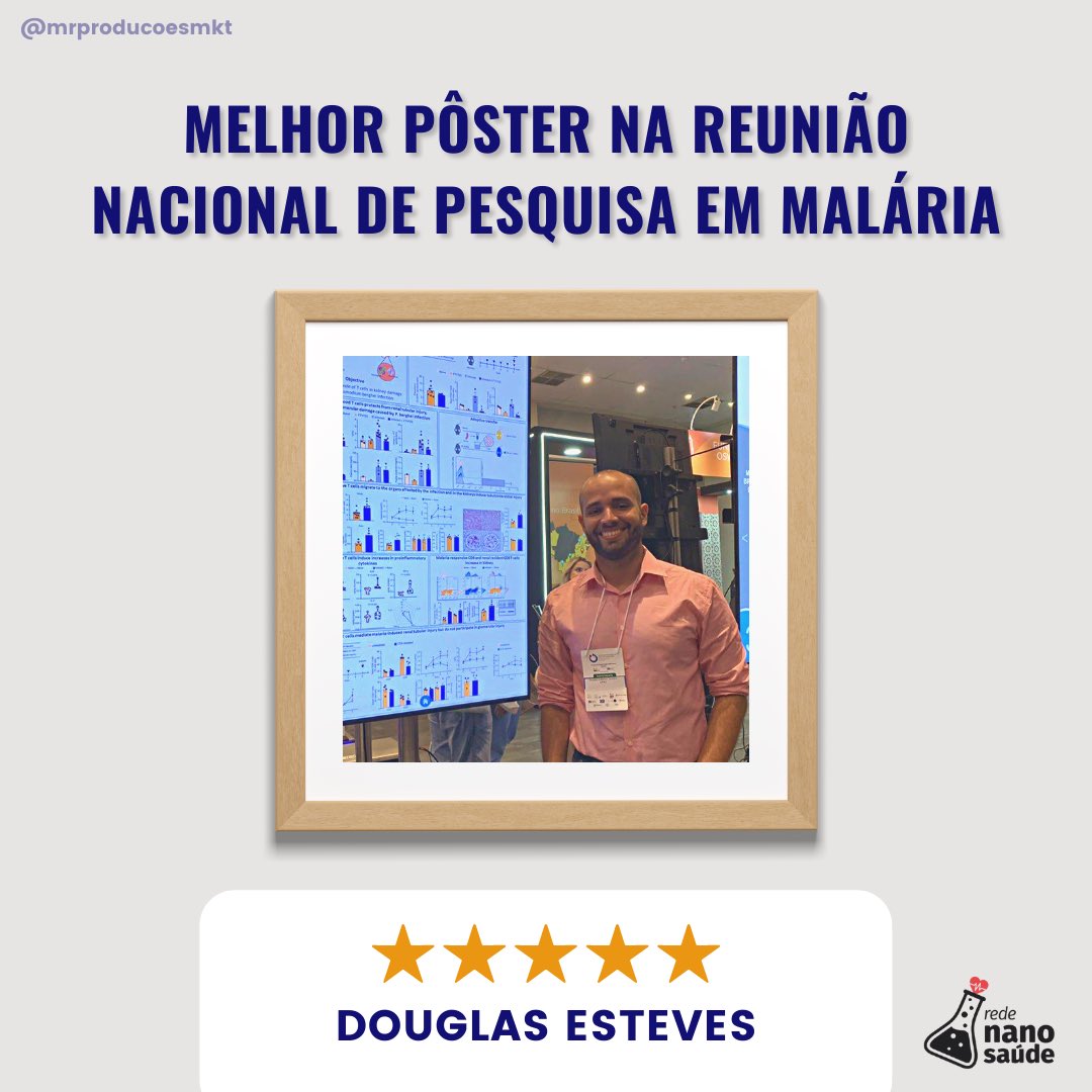 redenanosaude's tweet photo. Douglas Esteves, membro do @LBSC_UFRJ e Lab de Imunologia e Bioquímica de Doenças Parasitárias, foi premiado com o melhor pôster na Reunião Nacional de Pesquisa em Malária! Parabéns!
#lbsc #lbscufrj #libdp #libdpufrj #ufrj #rnpm2022 #rnpm #malária https://t.co/ZI6QTXjmmw