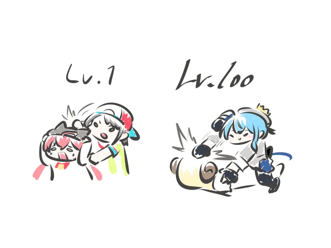 #ホロファイター 
シュバとすいちゃんの打撃レベルの差(体感) 