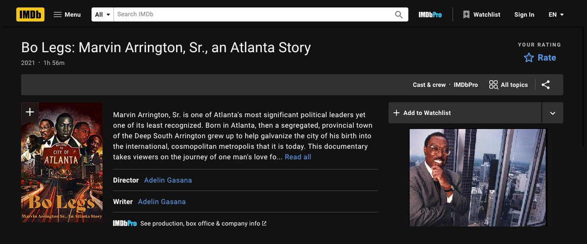 AdelinGasana's tweet photo. "The journey of one man's love for a city and his vision for its transformation." @BoLegsFilm #GetTicketsNow #BioDoc #Atlanta #BoLegsATL https://t.co/clGFIDVlGl