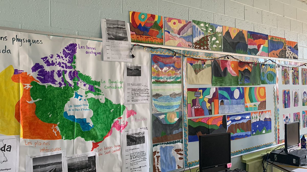 These Ted Harrison inspired landscapes are a stunning representation of the physical regions in Canada. Social Studies x Art 🖼❤️