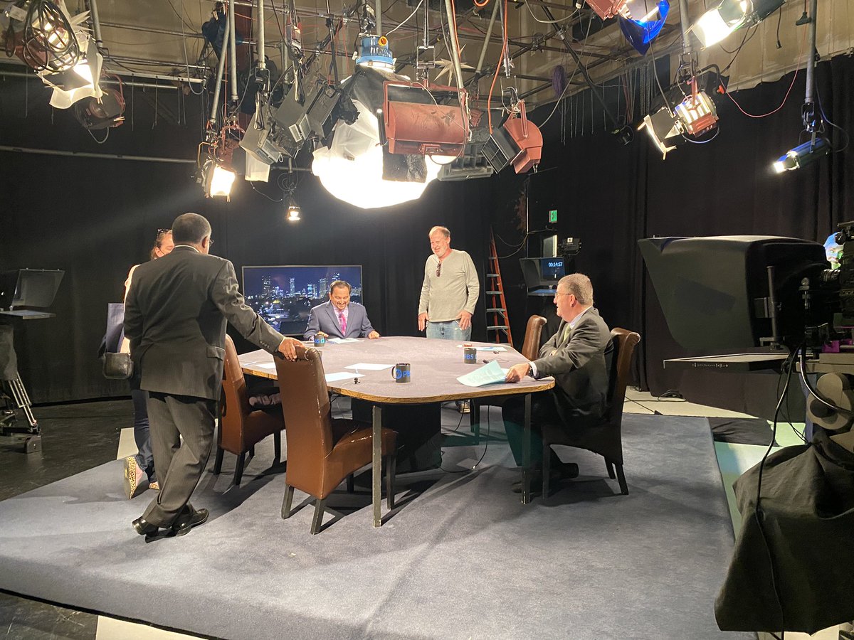 TimWJackson's tweet photo. In-studio today at @PBS12_CO #ColoradoInsideOut #CIO for @DDezzutti’s final show as weekly host. Also on today @ericsondermann @calhounwestword @natashajgardner and Penfield Tate #PublicAffairs #TVpublicaffairs brought #EnstromCandies https://t.co/6oLDYIWF58