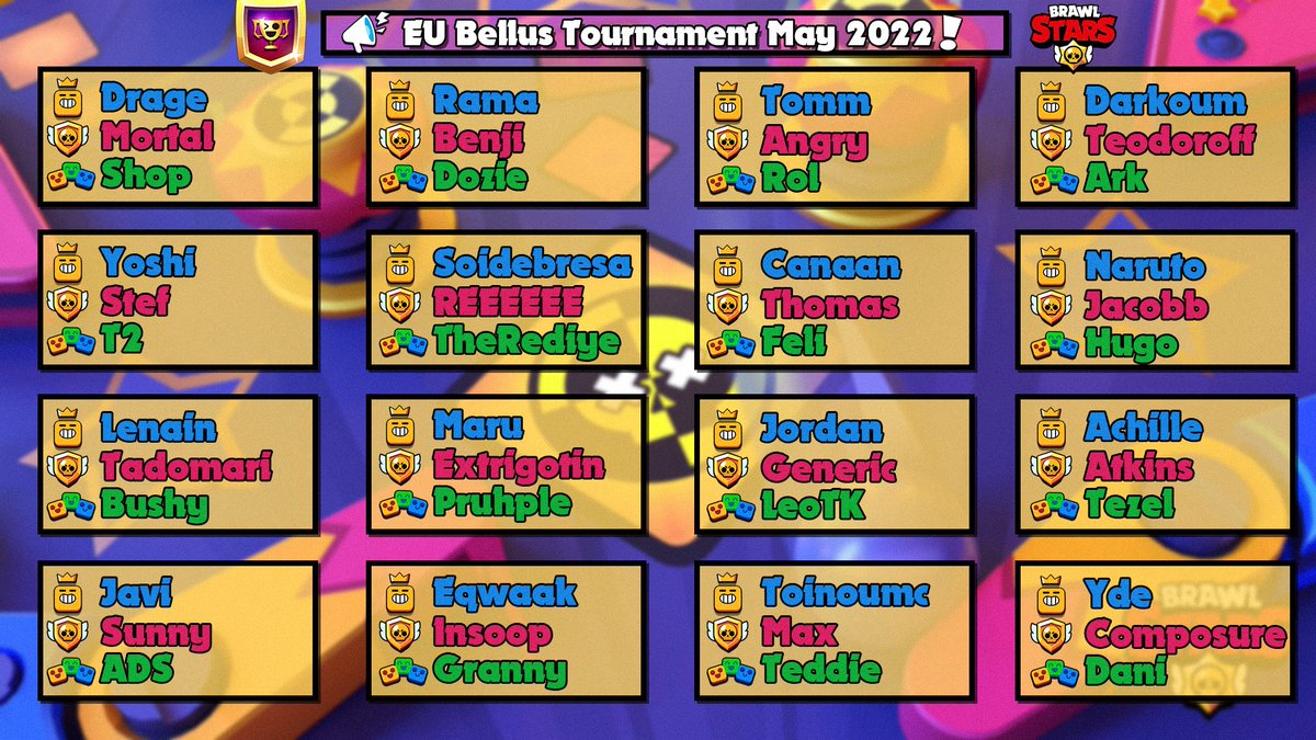 HERE ARE YOUR TEAMS FOR THE EU BELLUS TOURNAMENT!! ⭐️

Who do you think will win? 😏