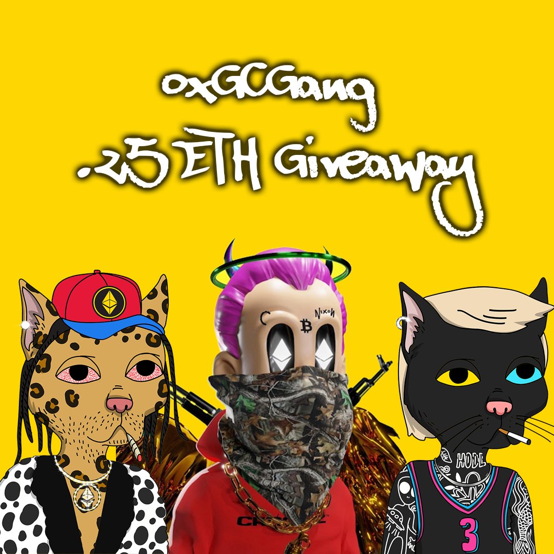 0xLFGx0's tweet photo. 🚨WIN FREE ETH &amp; NFTs
🚨enter our 100 mint challenge
🚨were giving away:

➡️.25 #ETH shared between 10 ppl
1⃣@CrookzNFT
2⃣0G @0xGutterCatGang NFTs

😻only 30 mints left until giveaway!
mint yours now https://t.co/0Hhojq1vXM

#YellowArmy #ETH #NFTGiveaway #Giveaway #NFTCommunity https://t.co/vb9TzbpFNA