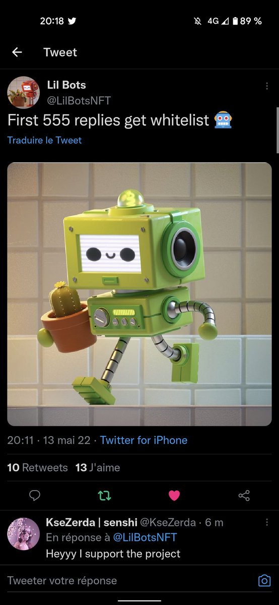 le_bougn's tweet photo. @LilBotsNFT Hey there ! Fully support https://t.co/9HumkmwtlC