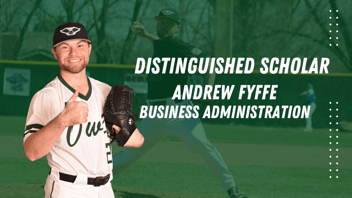 wwuowlsBSB's tweet photo. Not only are our guys awesome on the field, but also in the classroom!

Just a few weeks ago, RHP Andrew Fyffe was named a Distinguished Scholar for Business Administration. 

Congratulations Andrew! Your achievements in the classroom are truly impressive! https://t.co/tBZOCLdBSV