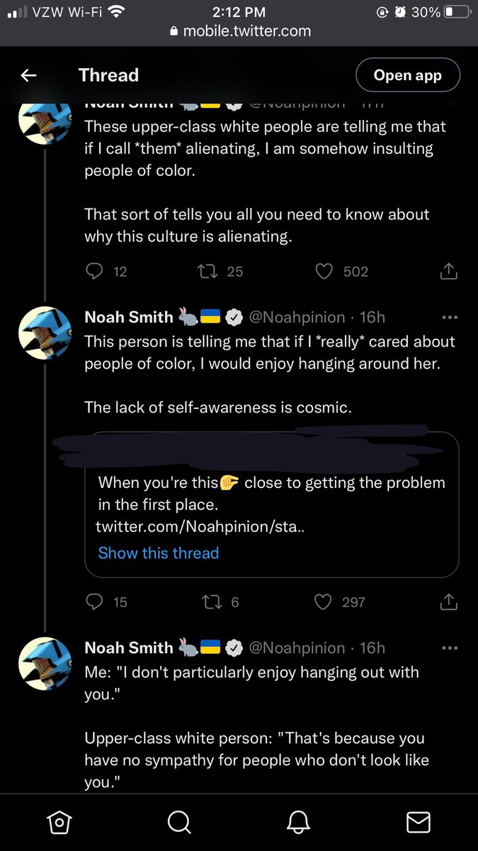 fcgiorda's tweet photo. I think these responses he’s getting also sums up a specific kind of liberal too, who thinks that rhetorically performing anti-racism exempts them from whiteness. https://t.co/qhLClN6V8R