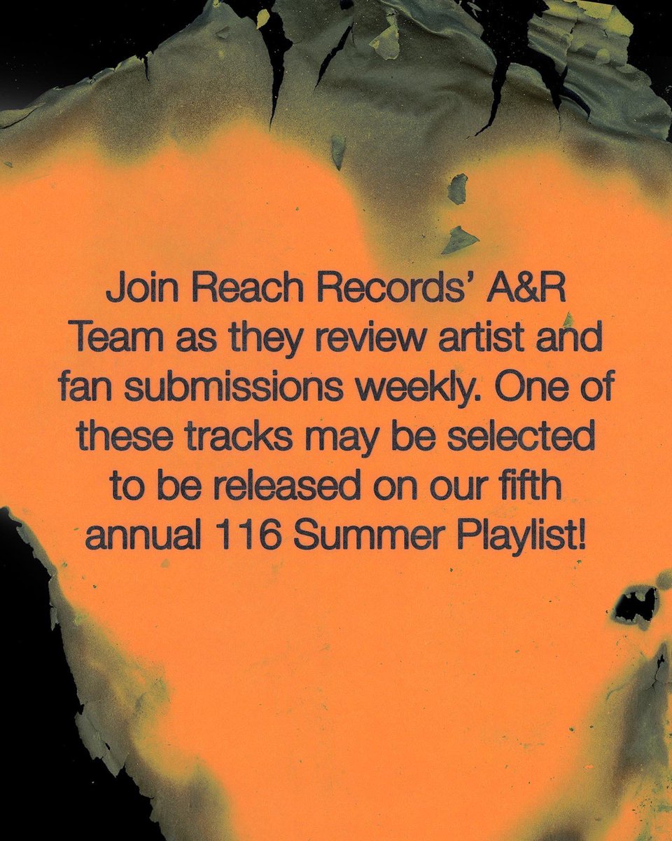 reachrecords's tweet photo. Biz + Ace will be listening music submitted by YOU for the chance to have your song distributed + released by Reach Records on the 116 SUMMER ’22 Playlist. You read that right!

🔥 SUBMIT SOME HEAT for #116DEGREES HIT THE 🔗 FOR MORE INFO https://t.co/Wk6Io3hZg3 https://t.co/MLA0CX5uzT