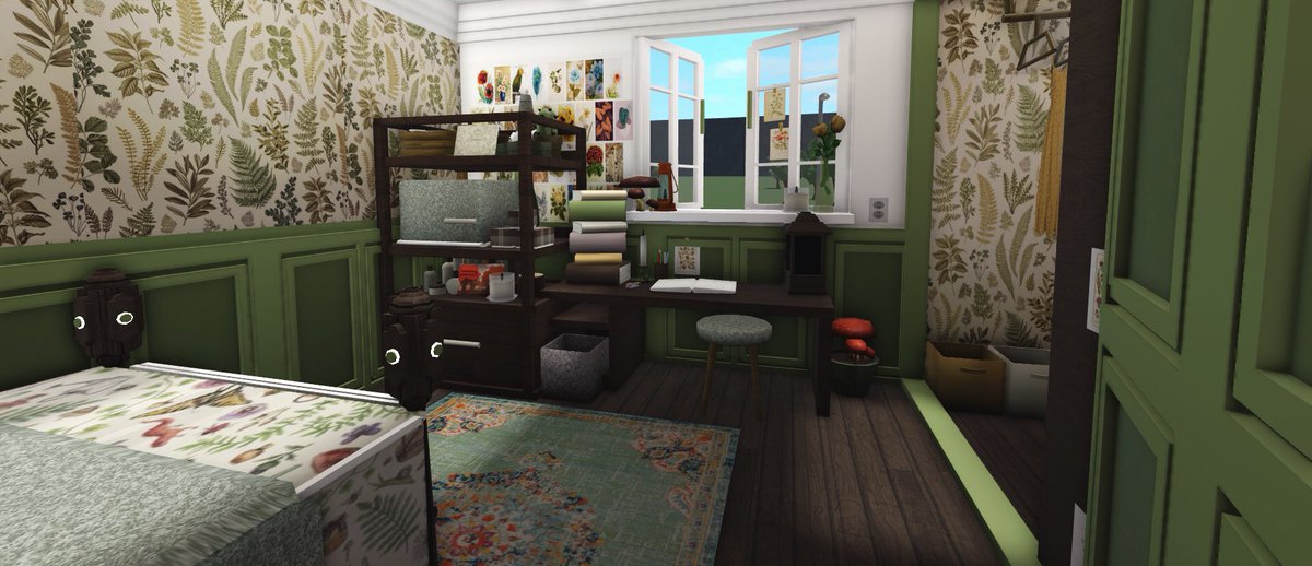BuilderLol's tweet photo. Cottagecore bedroom 🍄 @RBX_Coeptus @FroggyHopz_RBLX #Roblox #bloxburg #bloxburgbuilds https://t.co/2jEyu0TqPX