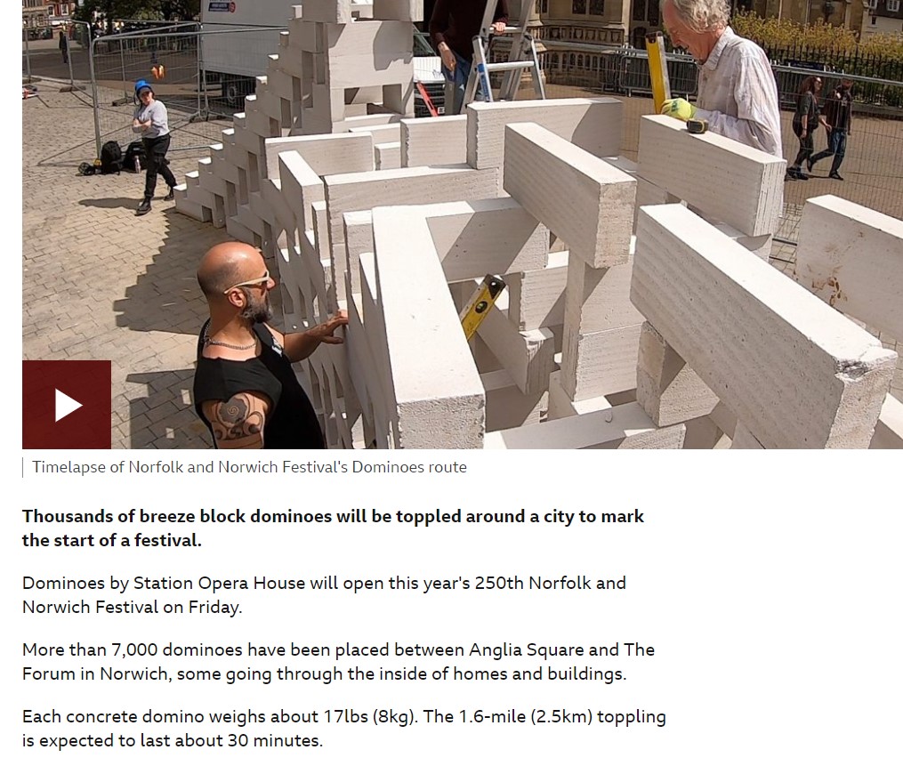 APFSafetyServ's tweet photo. @ri_builders @CelconBlocks @TravisPerkinsCo Does anyone know the company who is supplying the breeze blocks supplied for the dominoes festival in Norwich as mentioned by the BBC. A good customer of us would like to here! https://t.co/VSrDXVPawK