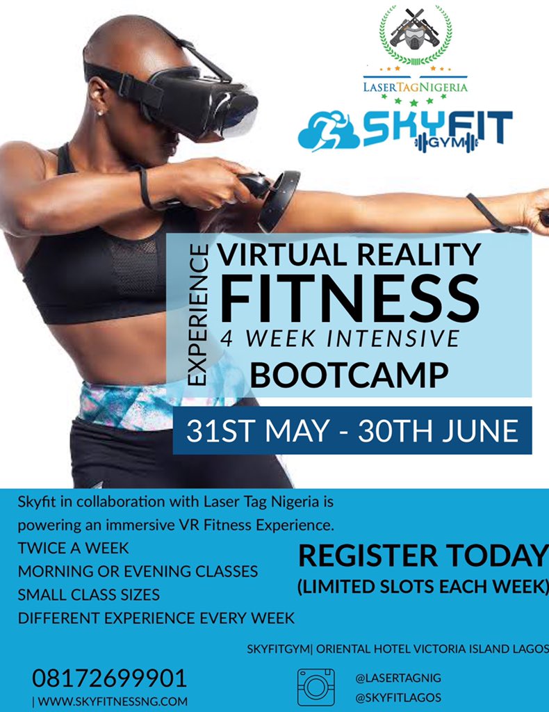 lasertagnig's tweet photo. Experience Fitness Immersion in the Metaverse!!!  
Ever imagined what Fitness Virtual Reality would feel like? 

Slots available are as follows:
Every Tuesday: 8am to 10am &amp; 4pm to 6pm 
Every Thursday: 8am to 10am &amp; 4pm to 6pm. 
(Only 20 slots each day) 

Price : 7k per hour https://t.co/z9NdVgz7JY