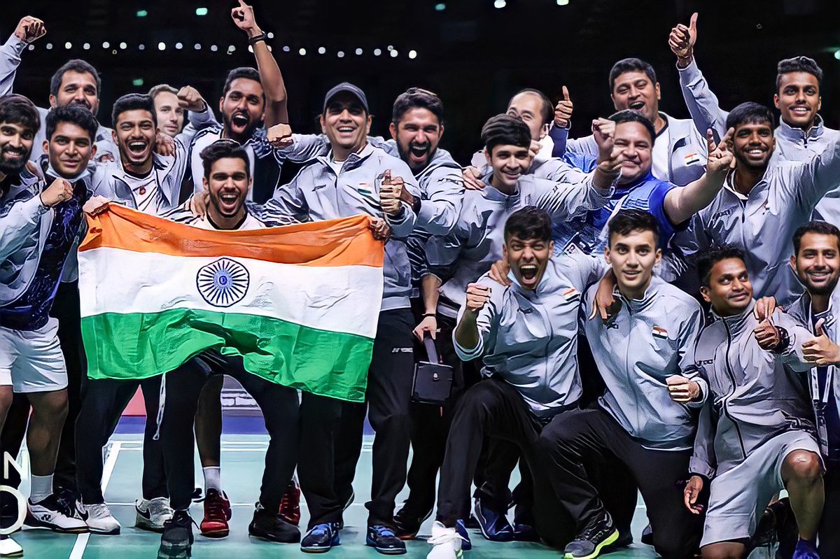 IFTWC's tweet photo. Congratulations to Indian Men's Badminton team for making it to the Finals of the Thomas Cup for the first time in history! 👏🏻

We wish the entire team the best of luck for the final game. Make the whole of India Proud by winning the #ThomasCup2022! 🇮🇳 https://t.co/hpqBV8J9MI