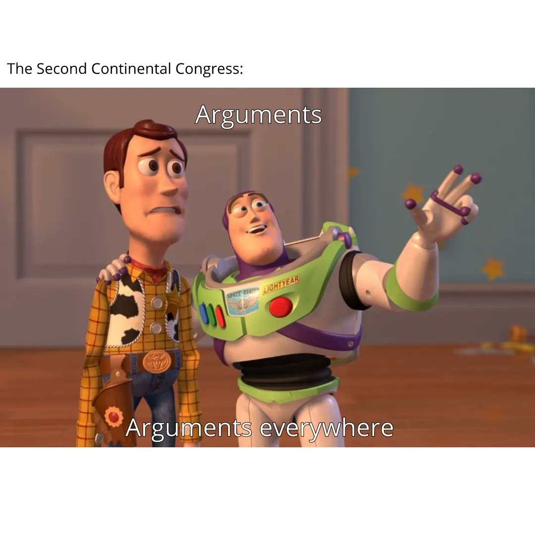 HTDSpod's tweet photo. #HistoryMemeFriday
Ah, such a time of togetherness and complete unity. *cough cough*
#AmericanHistory #AmericanHistoryMeme #History #HistoryMeme #HTDS #HTDSMeme #SecondContinentalCongress #SoMuchUnity #AbsolutelyNoArguing #TotallyAgreedOnEverything https://t.co/0bu8vgxehA