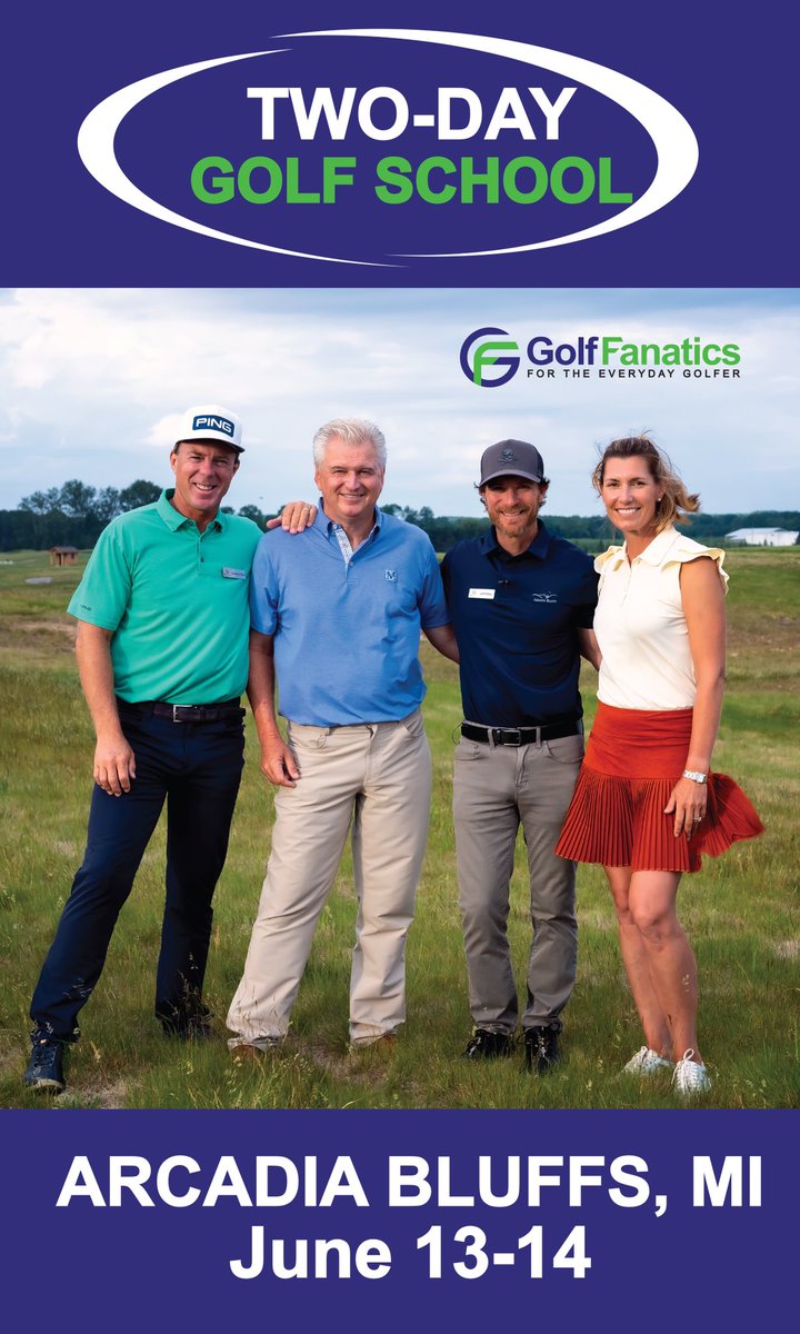 Tired of struggling on the course? What if you could learn from some of <a href="/GolfDigest/">Golf Digest</a> top ranked coaches in America? Join <a href="/AndrewRiceGolf/">Andrew Rice</a> <a href="/Scratch_Golf/">Scratch Golf Academy</a> <a href="/mttgolf/">Jeff Ritter</a> <a href="/erikalarkingolf/">Erika Larkin</a>  for a 2-day golf school <a href="/Arcadia_Bluffs/">Arcadia Bluffs Golf Club</a>
