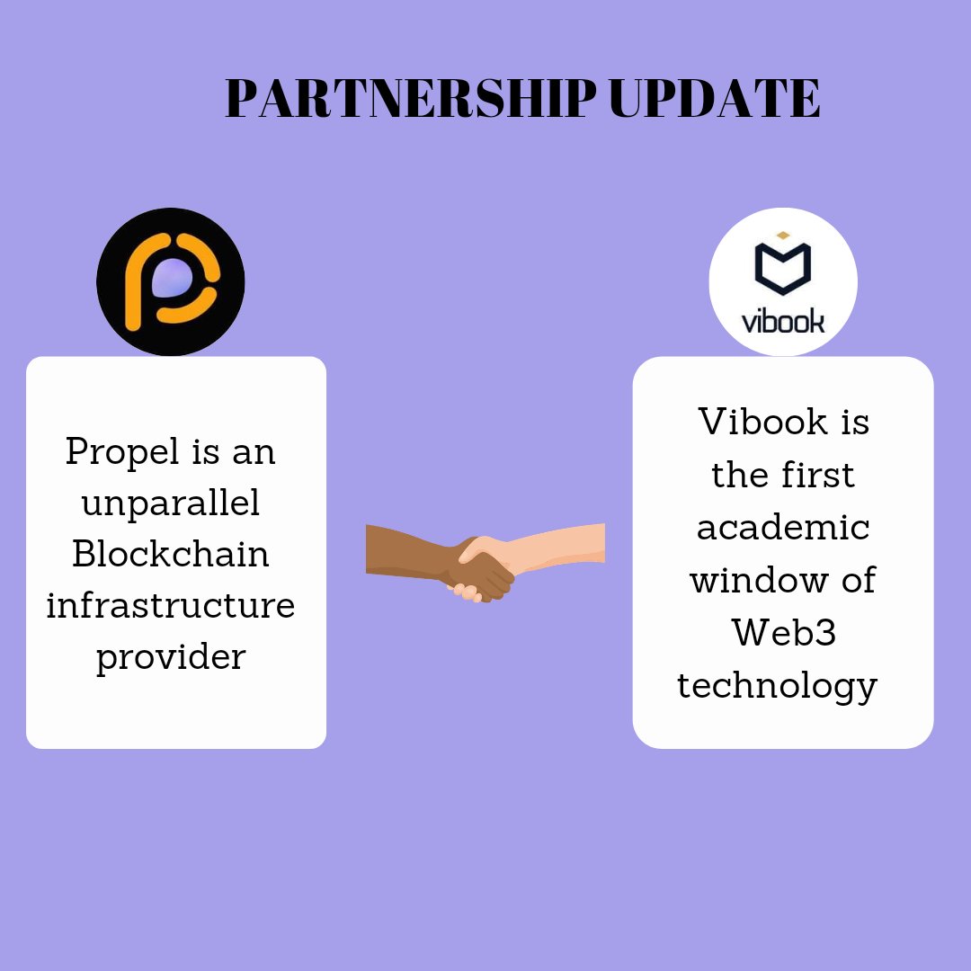 Daraebony's tweet photo. Hey guys,
@propelxyz has announced partnership with @vibookchain
With this partnership, #Propel will assist #Vibook in providing blockchain infrastructure solutions to unlock new capabilities & community growth
Read more here 👇
https://t.co/OciTTqB1gB
#PEL #DeFi #Blockchain https://t.co/4v5MwRErK1