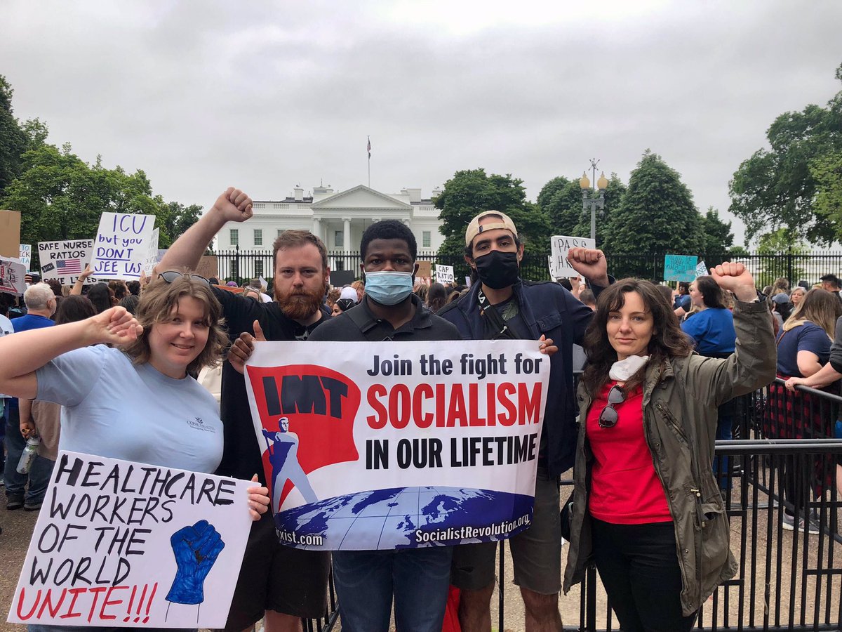 ImtRaleigh's tweet photo. Solidarity to healthcare workers! Solidarity to the workers of the world! #nursesmarch Protection for those who protect us! For workers control and democracy see https://t.co/vPB01KIjhP https://t.co/g3XAcXIJ2K