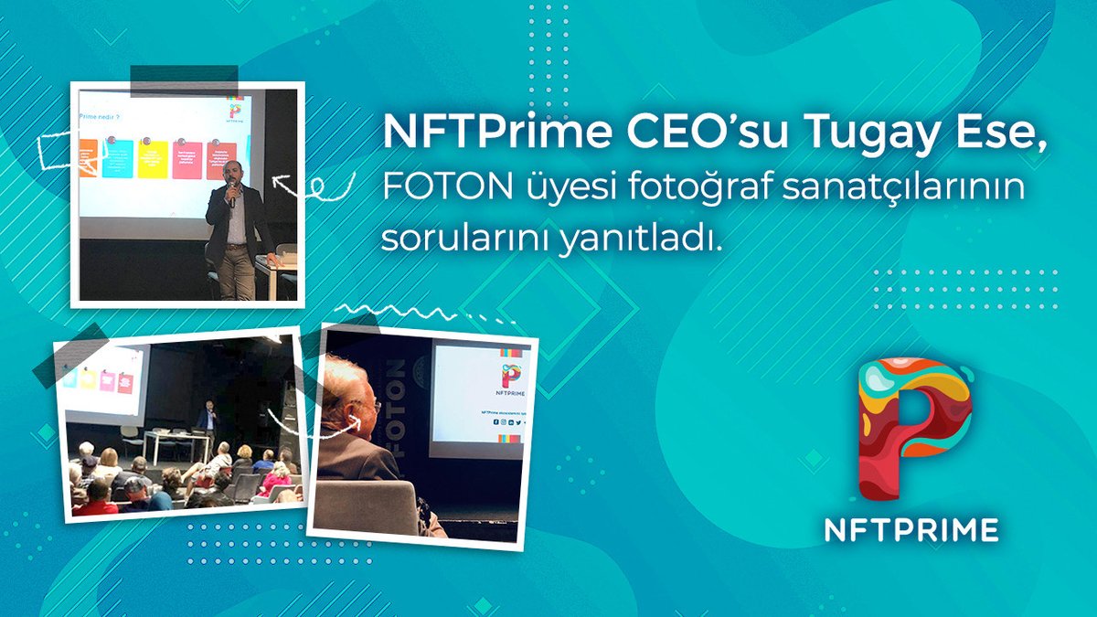 nftprimecom's tweet image. NFTPrime CEO’su Tugay Ese, FOTON’un düzenlediği etkinlikte konuştu. Ese, “NFT sayesinde telif hakları teknolojiyle korunuyor, yeni gelir modelleri yaratılabiliyor. Dijital eser sahibi herkes NFTPrime&apos;da kolayca NFT üretebilir” dedi. 
 link.medium.com/iqS9gDYe0pb 

#NFTPrime #NFTs