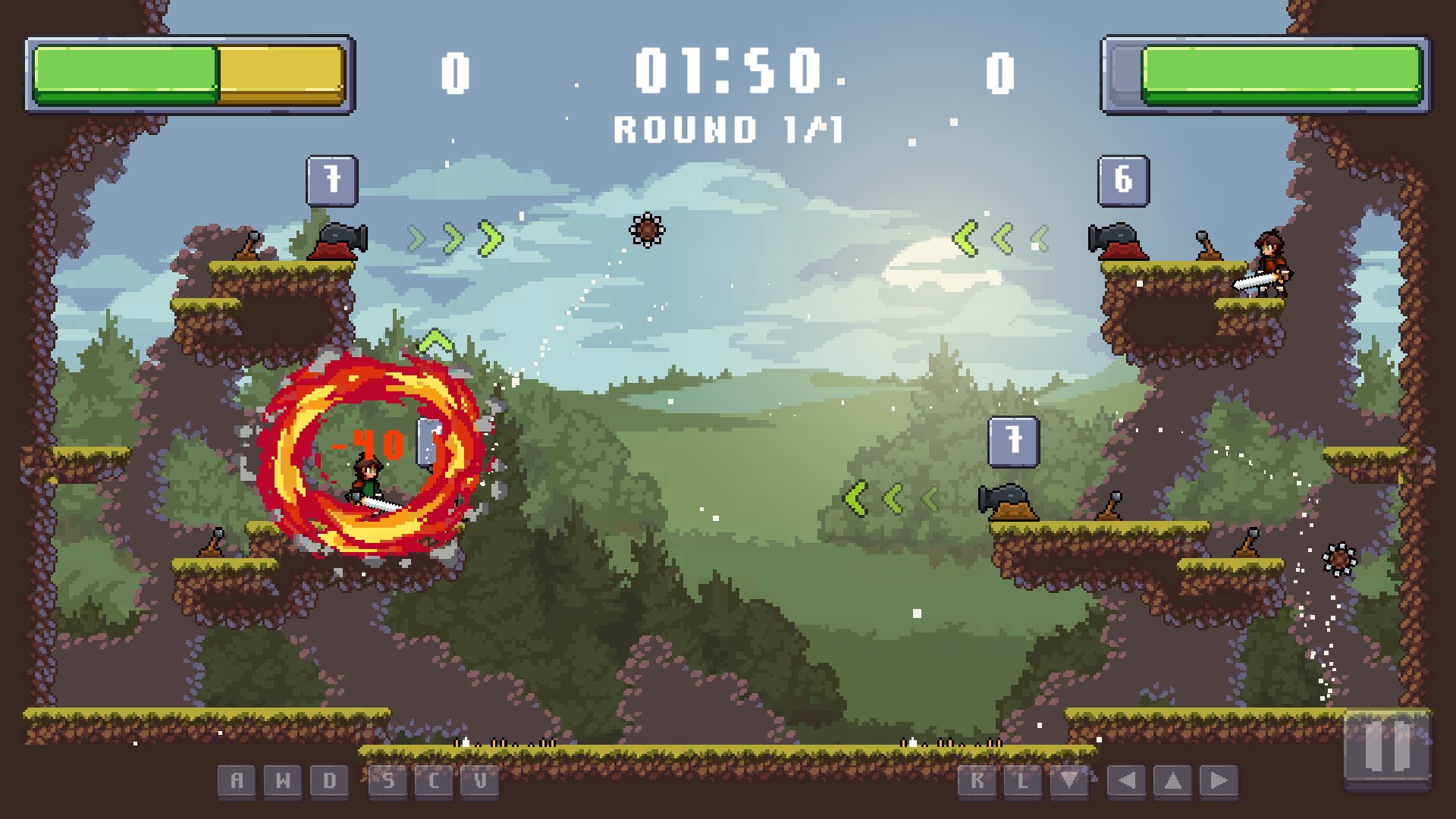 Limitless on Twitter: "Apple Knight: Fight is now live on @Poki! It's a 1v1  local multiplayer version of Apple Knight in which you can use cannons,  weapons, abilities, and traps to defeat