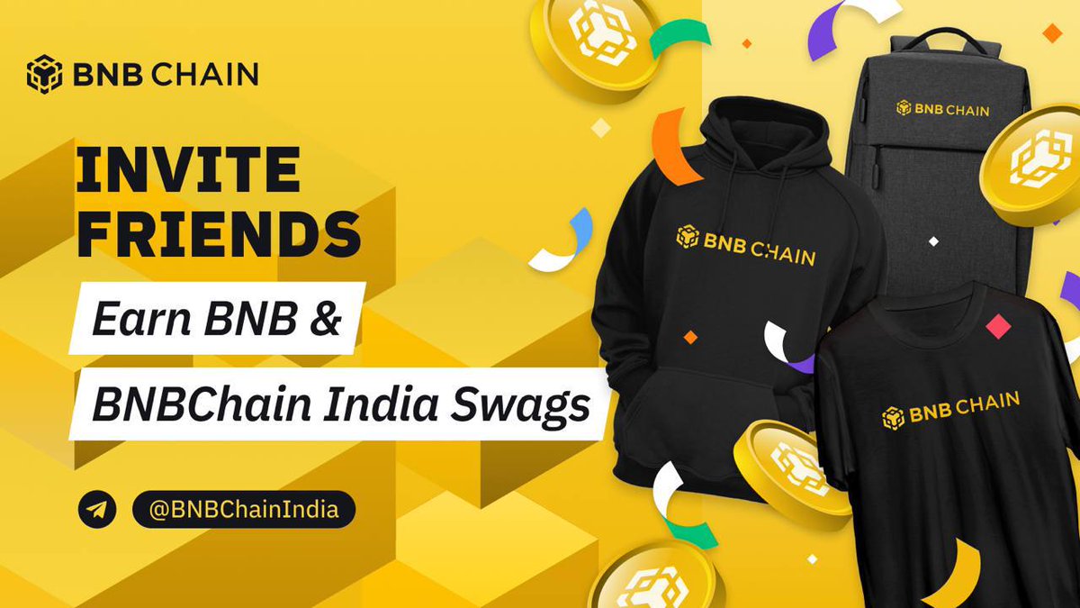 BNBCHAIN's tweet photo. #BNBChain India🇮🇳 is running a referral program where you can win BNB Chain merchandise and #BNB  for referring your friends to join the TG group 

Head to the TG group and see pinned message for more details 👇
https://t.co/PdIIA6hGsw https://t.co/NvcHsFFXjd