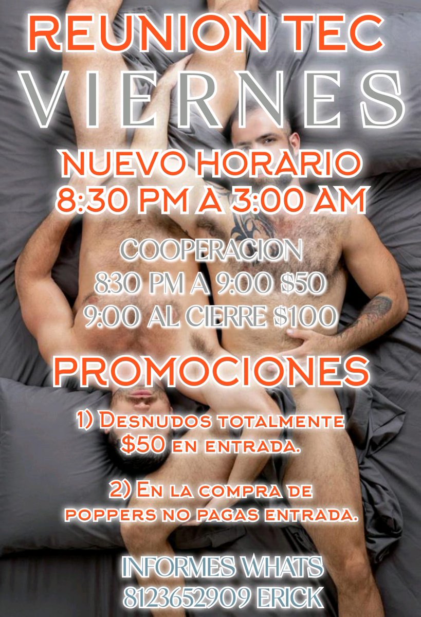 TecReunion's tweet photo. Hoy viernes los esperamos, vengan bien cargados 🍆💦
@Armandomtyskate @Masajesmtydomi @elputeromty @lecherosmty @Cruising11Regio @cruisingvip1 @Mtycruising @CrRegiolandiaM @cruising_tec @CruisingCumbre @CruisingMTYpte @RegioCruising @expuestomty https://t.co/Yc66FHDRck