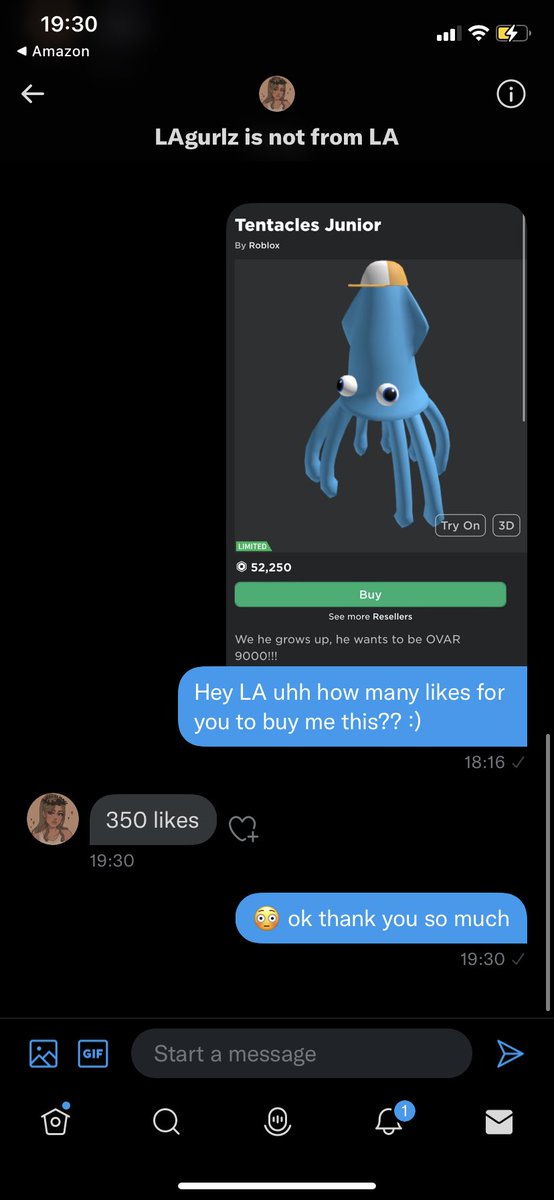 TakenSquid's tweet photo. GUYS I NEED YOUR HELP 350 likes and @lagurlz will buy me Tentacles Junior 😳😳😳😳😳😳 please considering liking and retweeting TYSM #Roblox #like #RETWEEET https://t.co/NTOWhQ5ozk