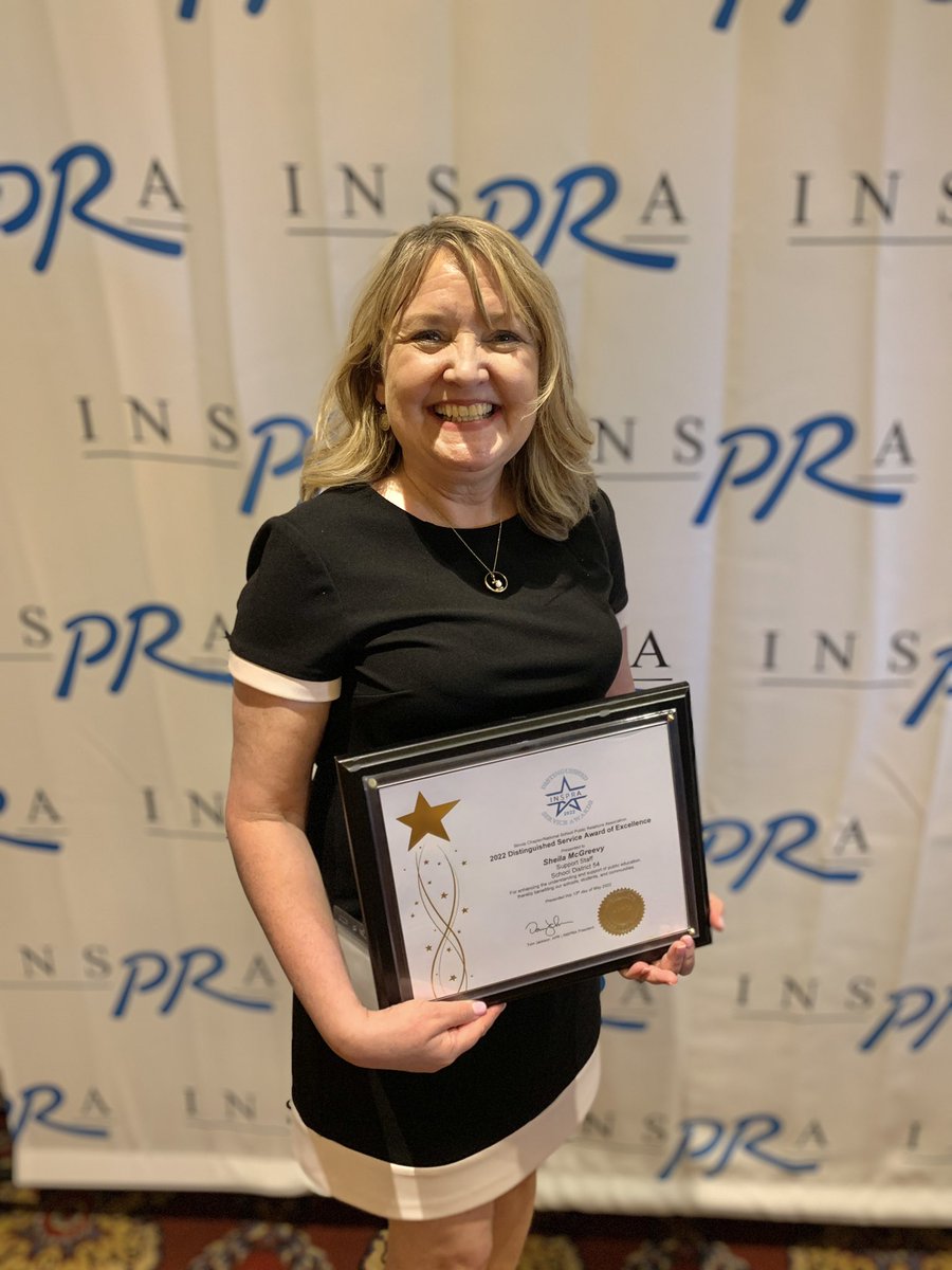 D54schools's tweet photo. Congratulations to Administrative Assistant in the Special Education Department, @shemcgrv, for winning an @INSPRABoard award in the Support Staff category. #INSPRA https://t.co/bvnsj52KZO