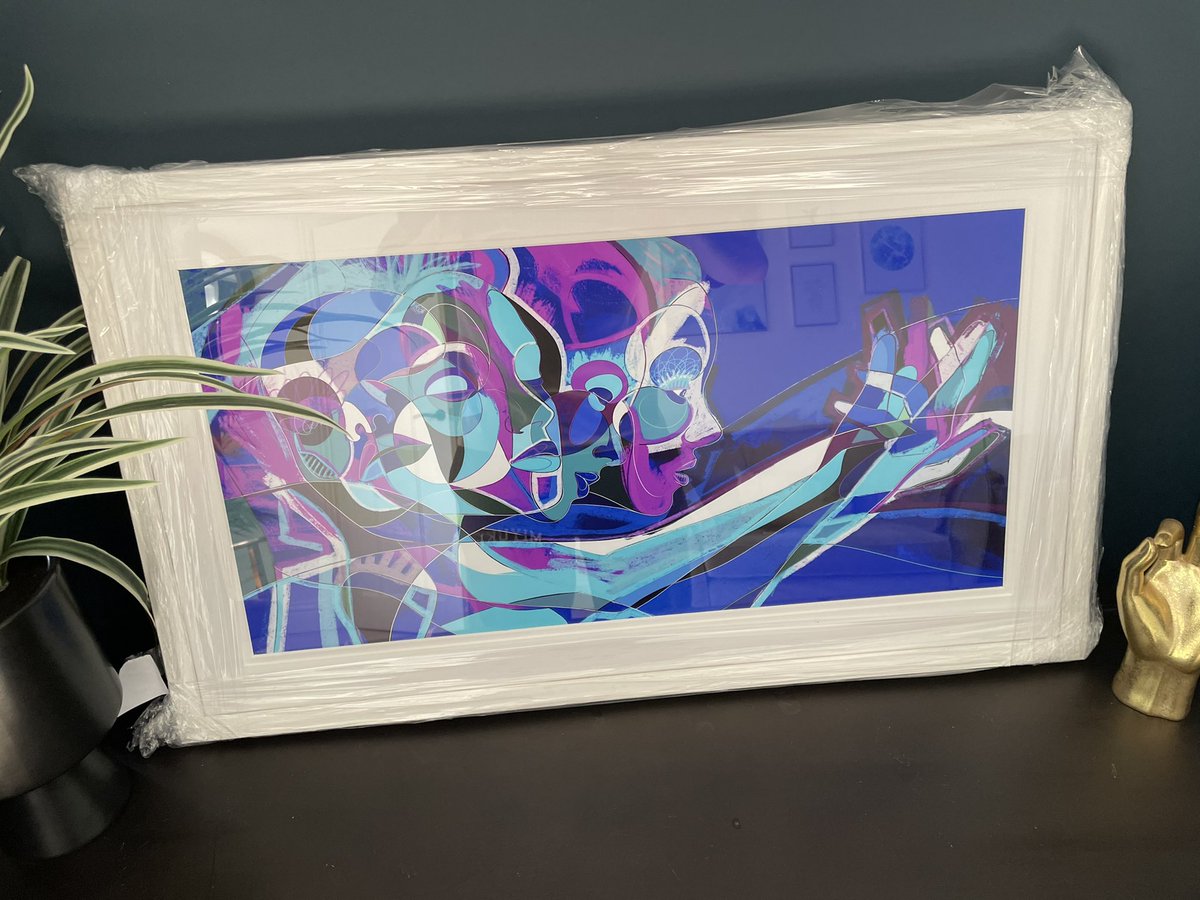 Framing done for my <a href="/ChrisGeeNFT/">Chris Gee</a> Vision NFT bought on <a href="/niftygateway/">Nifty Gateway Studio</a> secondary. Love the colours on this and can’t wait to hang it tomorrow