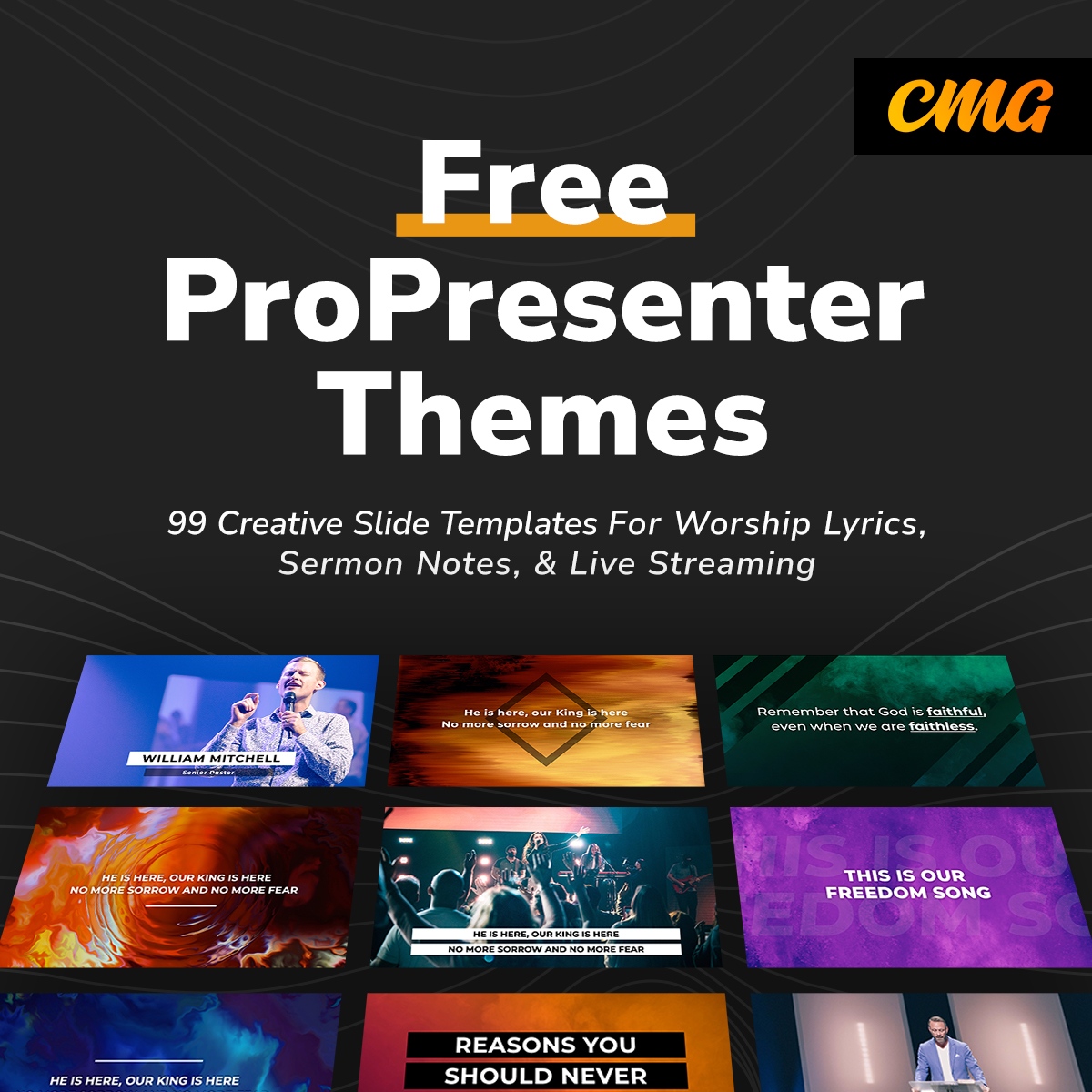 ChurchMotion's tweet photo. Free ProPresenter Themes from CMG are here! ๐โ
โ
We've been working hard on some amazing #ProPresenter Themes that you're going love. This FREE download contains a total of 99 templates for creating lyric, sermon, and streaming slides.โ
โ
๐ https://t.co/1EPcAHyEhc https://t.co/IraAsQVm7Q