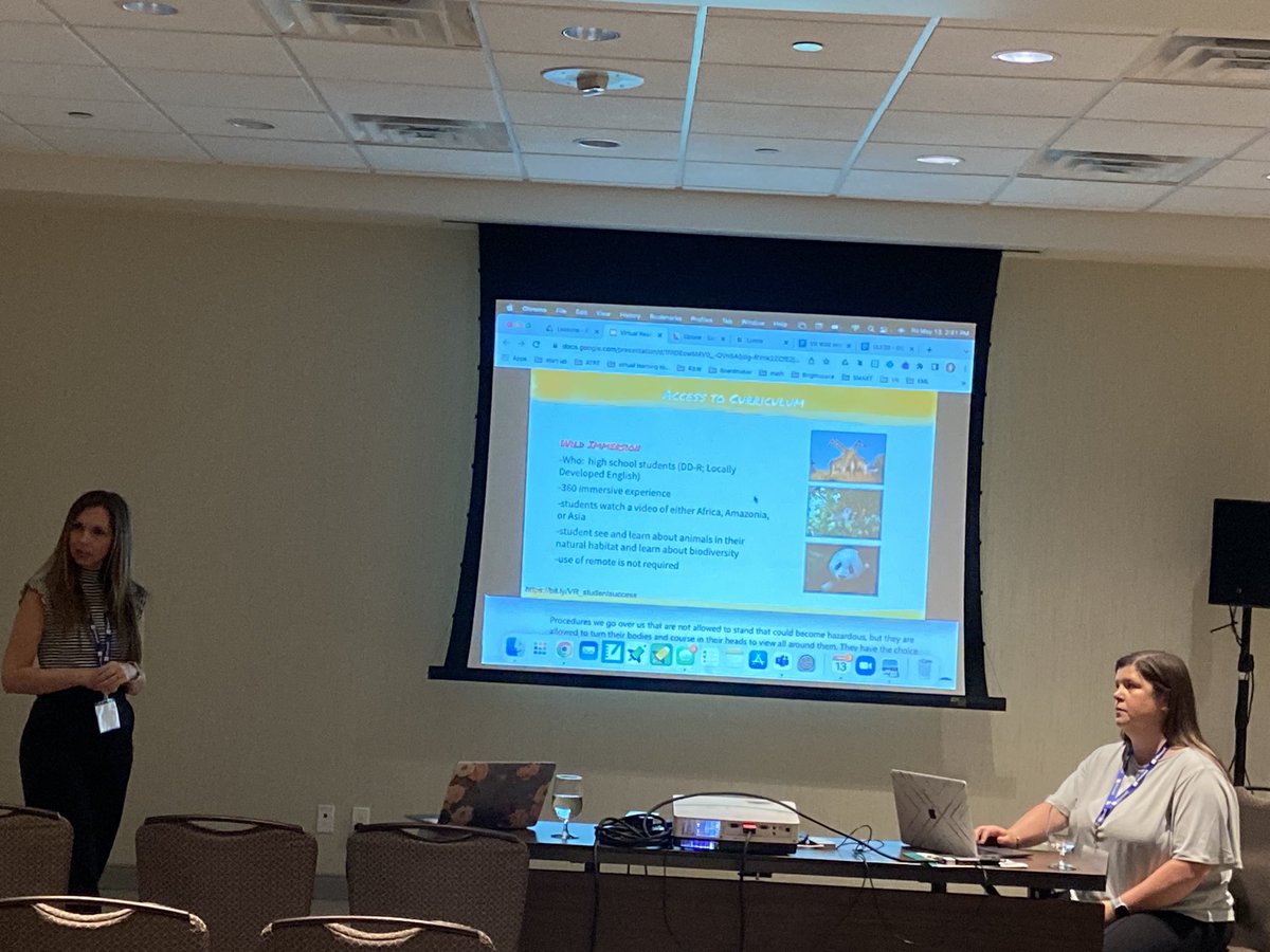 asetOntario's tweet photo. How to incorporate Virtual Reality into #specialeducation programming #ASET2022 thank you Melanie & Heather Create engaging lessons using virtual experiences #gamechanging #differentiating https://t.co/yMBjHZs7zb