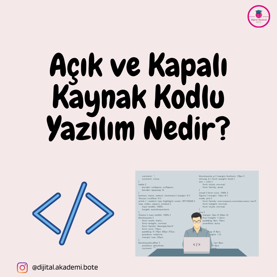 SadiSeferoglu's tweet photo. Açık ve Kapalı Kaynak Kodlu Yazılım Nedir?
Tasarım: Neslihan YÜCEL
https://t.co/TbiLaVJENM
#dijitaldönüşüm #dijitalortamlar #dijitalaraçlar #dijitalöğretmen #ÇevrimiçiGüvenlik #sosyalmedya #sibergüvenlik #açıkyazılım
#Hacettepe1967 #hacettepeböte #sadiseferoglu https://t.co/Uz5RZBPls5