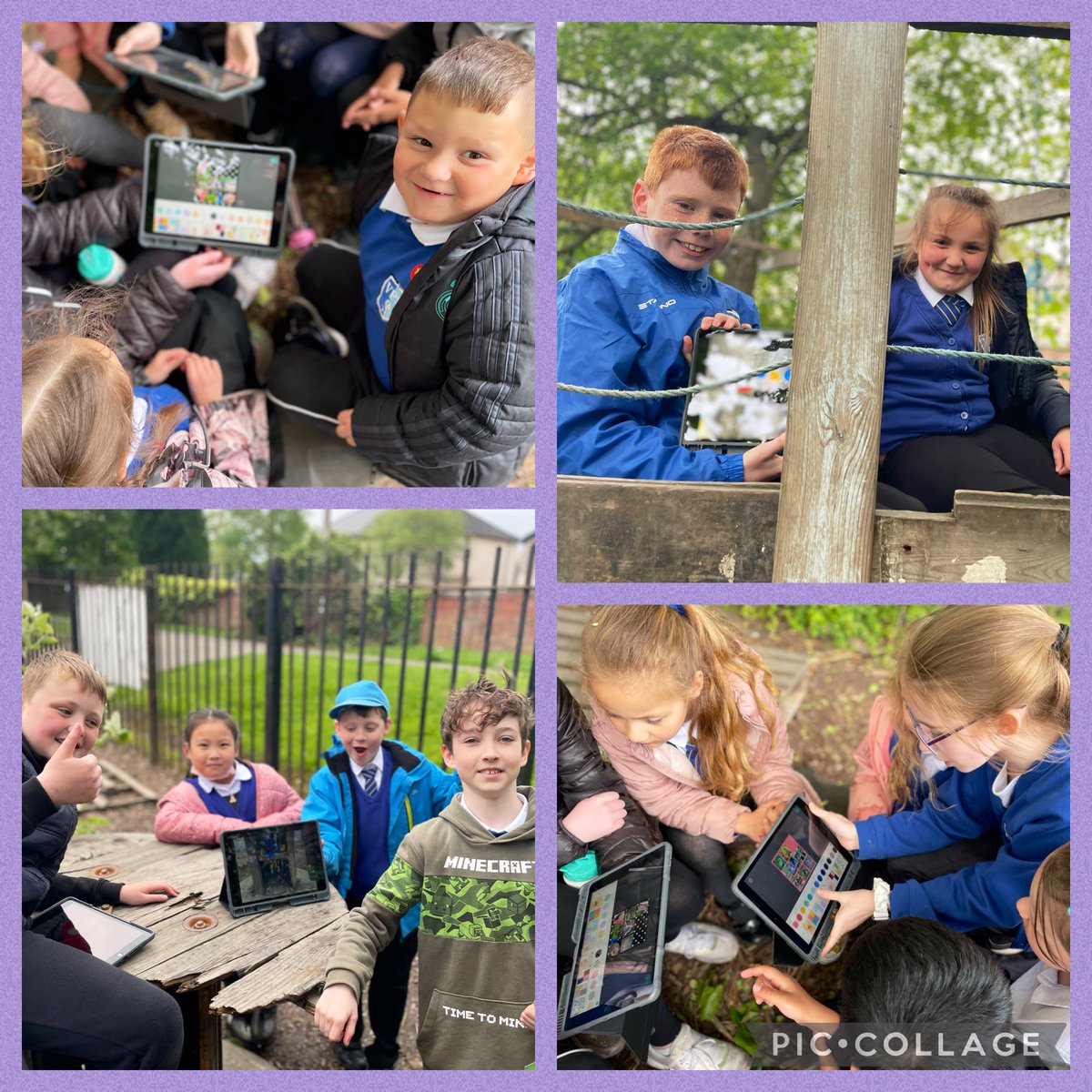 MrsWatsonBrown's tweet photo. 📱📸 Digital Friday with P2!📸📱Today’s target was for P6 to teach P2 pupils how to use the Mark Up tool then create collage of their creations using Pic Collage app! 📸📱Pupils worked so well together and had fun creating images! @ConnectedFalk @MissCleaver @P2W_VPS #vpstech https://t.co/UVbotPG2nc
