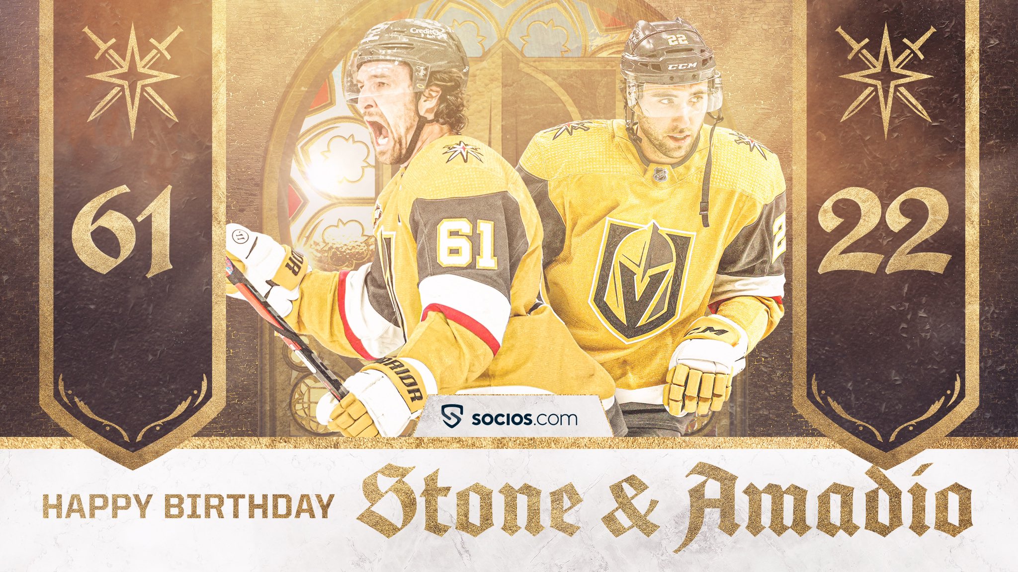 It s a big day for VGK birthdays Happy Birthday to Mark Stone and Michael Amadio!!!   