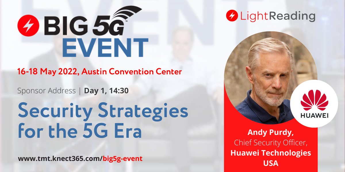 Be sure to catch our very own Andy Purdy @andy_purdy on Monday, May 16, 2:50pm -3:30pm CDT, as he and other panelists discuss the future of #5G security challenges and strategies. #FuturePowered For more info: bit.ly/3Ncv0c1