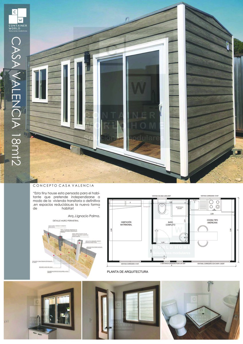 _ContainerWorld's tweet image. ◾️Container World Home🏡

◽️Tiny Valencia 6x3,0mt (18m2), Proyecto pensado para 1 o 2 personas, cuenta con las 3 Áreas de toda Casa!! 🏡✨ 

En la Lamina podrán encontrar los detalles y el Plano de esta Maravillosa Tiny House. ☑️

Página Web: containerworld.cl

#tinyhouse